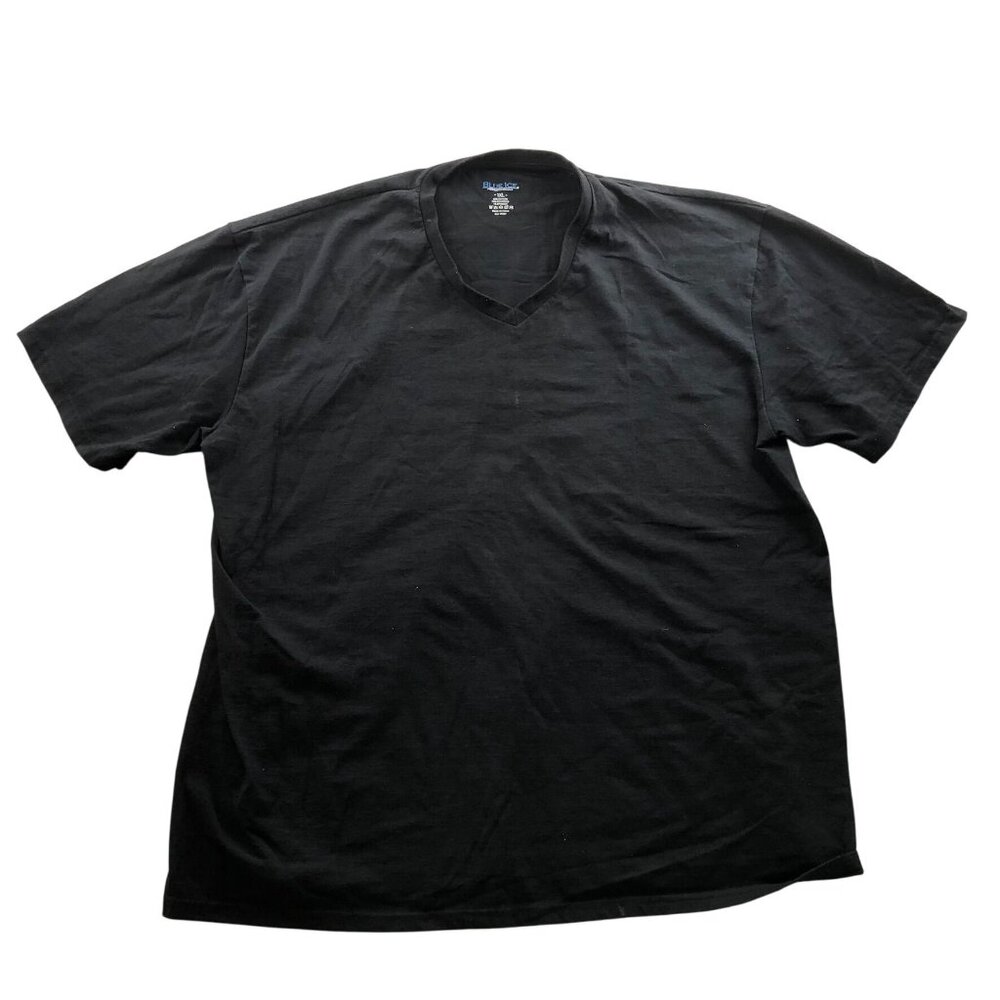 Blue Ice Men T-Shirt Size 3XL V-Neck Basic Neutral Short Sleeve Casual Top Black